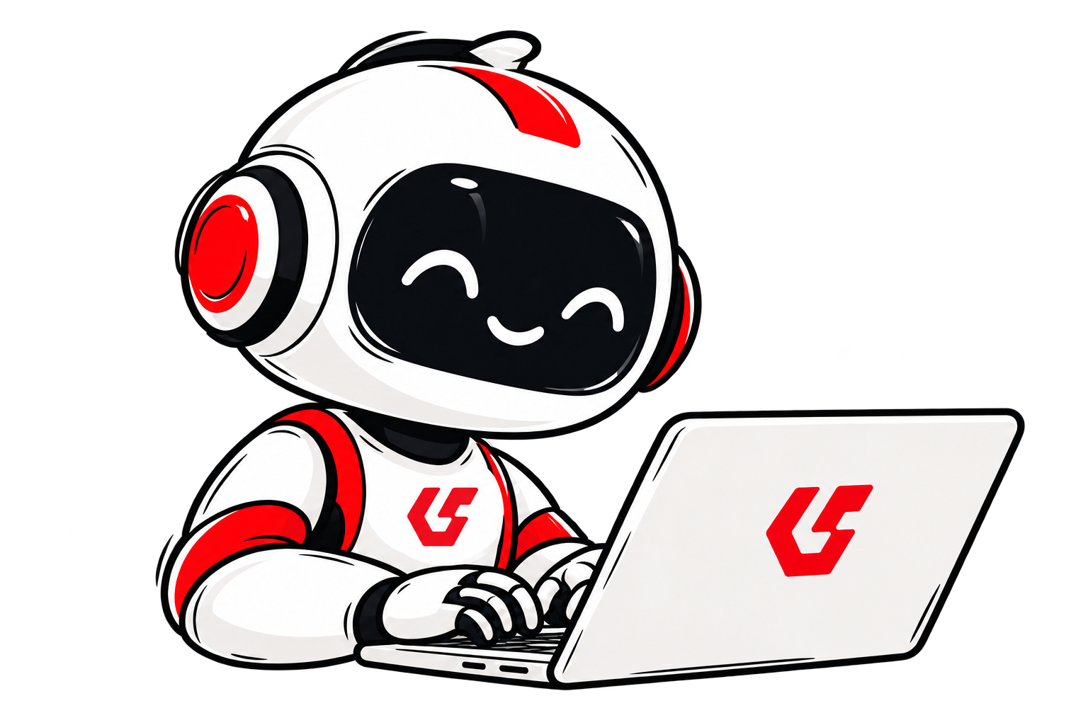 Code Sage Labs mascot focused on engineering at a laptop